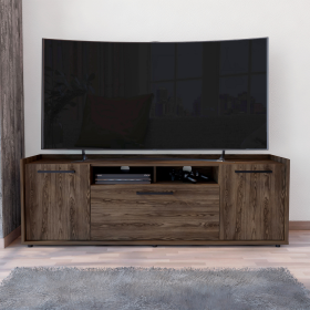 Tv Stand for TVÂ´s up 55" Dext, One Cabinet, Double Door, Dark Walnut Finish