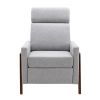 Wood-Framed Upholstered Recliner Chair Adjustable Home Theater Seating with Thick Seat Cushion and Backrest Modern Living Room Recliners, Gray