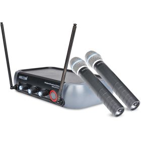 5 Core Wireless Microphone System with case; VHF Dual 2 Handheld Mics Professional WM 5CPGVX