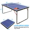 Table Tennis Table Midsize Foldable & Portable Ping Pong Table Set with Net and 2 Ping Pong Paddles for Indoor Outdoor Game