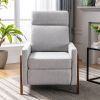 Wood-Framed Upholstered Recliner Chair Adjustable Home Theater Seating with Thick Seat Cushion and Backrest Modern Living Room Recliners, Gray