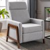 Wood-Framed Upholstered Recliner Chair Adjustable Home Theater Seating with Thick Seat Cushion and Backrest Modern Living Room Recliners, Gray