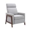 Wood-Framed Upholstered Recliner Chair Adjustable Home Theater Seating with Thick Seat Cushion and Backrest Modern Living Room Recliners, Gray