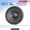 15 inch Subwoofer Replacement PRO DJ Speaker Sub Woofer Loudspeaker Wide Full Range Loud 300 Watts RMS (3000W PMPO) 90oz Magnet 15-185 MS 300W