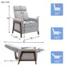 Wood-Framed Upholstered Recliner Chair Adjustable Home Theater Seating with Thick Seat Cushion and Backrest Modern Living Room Recliners, Gray