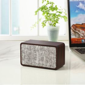 Wooden Fabric Bluetooth Speaker Retro Card Desktop Collection Audio (Option: Black-USB)