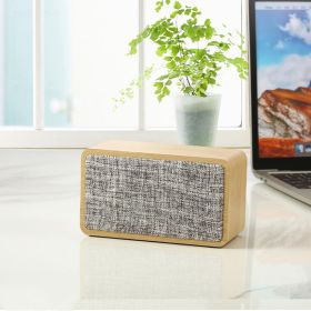 Wooden Fabric Bluetooth Speaker Retro Card Desktop Collection Audio (Option: Yellow-USB)