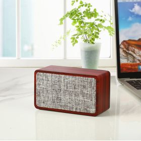 Wooden Fabric Bluetooth Speaker Retro Card Desktop Collection Audio (Option: Red-USB)