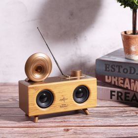 Home Wireless Horn Flower Bluetooth Speaker (Option: Light wood)