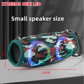 100W high power bluetooth speaker portable RGB colorful light waterproof wireless subwoofer360stereo surround TWS Caixa de som (Color: small  camouflage)