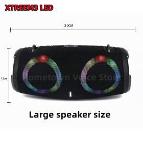 100W high power bluetooth speaker portable RGB colorful light waterproof wireless subwoofer360stereo surround TWS Caixa de som (Color: large size black)