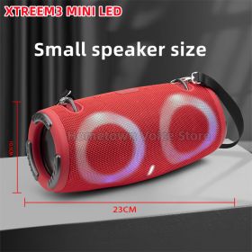 100W high power bluetooth speaker portable RGB colorful light waterproof wireless subwoofer360stereo surround TWS Caixa de som (Color: small size  red)