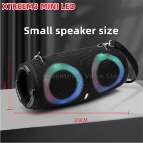 100W high power bluetooth speaker portable RGB colorful light waterproof wireless subwoofer360stereo surround TWS Caixa de som (Color: small size  black)