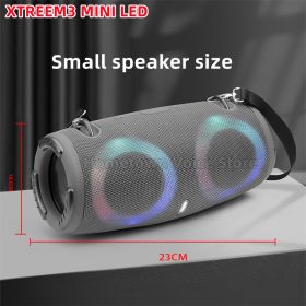 100W high power bluetooth speaker portable RGB colorful light waterproof wireless subwoofer360stereo surround TWS Caixa de som (Color: small size  gray)