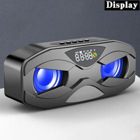 M8 Cool Robot Design Bluetooth Speaker LED Rhythm Flash Wireless Loudspeaker FM Radio Alarm Clock TF Card Support Subwoofer (Color: black-display)