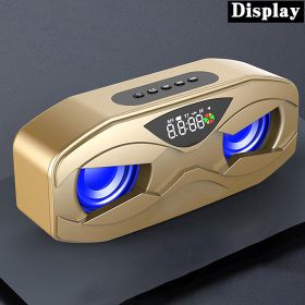 M8 Cool Robot Design Bluetooth Speaker LED Rhythm Flash Wireless Loudspeaker FM Radio Alarm Clock TF Card Support Subwoofer (Color: gold-display)