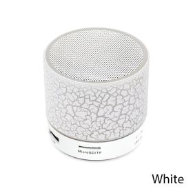 Bluetooth Speaker Mini Wireless Loudspeaker Crack LED TF Card USB Subwoofer Portable MP3 Sound Wireless Speaker for Mobile Phone (Color: White)