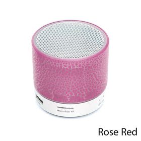 Bluetooth Speaker Mini Wireless Loudspeaker Crack LED TF Card USB Subwoofer Portable MP3 Sound Wireless Speaker for Mobile Phone (Color: Pink)