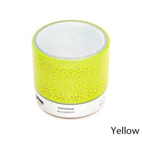 Bluetooth Speaker Mini Wireless Loudspeaker Crack LED TF Card USB Subwoofer Portable MP3 Sound Wireless Speaker for Mobile Phone (Color: Yellow)