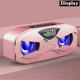 M8 Cool Robot Design Bluetooth Speaker LED Rhythm Flash Wireless Loudspeaker FM Radio Alarm Clock TF Card Support Subwoofer (Color: rose gold-display)