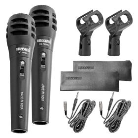 5 Core Professional Microphone Audio Dynamic Cardiod Karaoke Singing Wired Mic Music Recording Karoke Microphone PM-883 (Color: 2PCS BLACK Microphone)