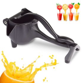 Manual Citrus Juicer Heavy Duty Juice Metal Aluminum Alloy Squeezer (Color: Black)