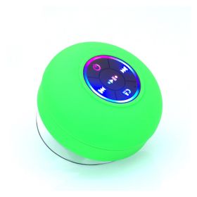 Big Suction Cup Waterproof Bluetooth Speaker LED Light Emitting (Option: Green-USB)