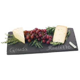 Slate Cheese Board by Twine® (Color: Black, Material: Slate, Soapstone Chalk)