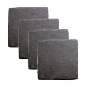 Square Slate Coasters by Twine® (Color: Black, Material: slate)